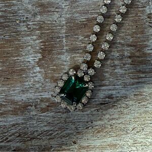 Green Gemstone diamond necklace